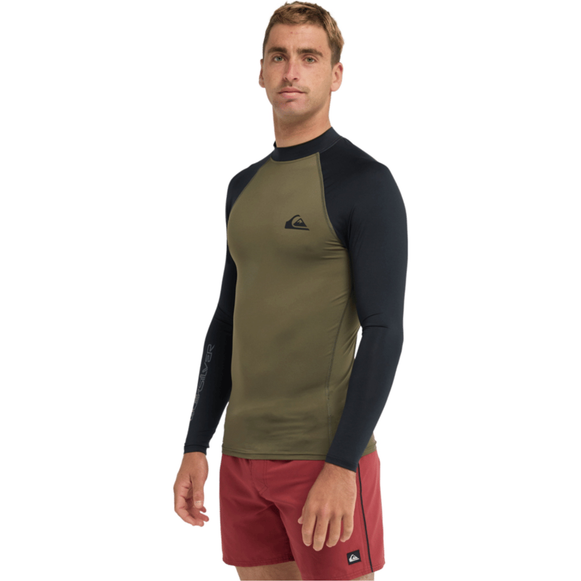2026 Quiksilver Heren Everyday UPF50 Lycra-vest Met Lange Mouwen AQYWR03131 - Grape Leaf / Black